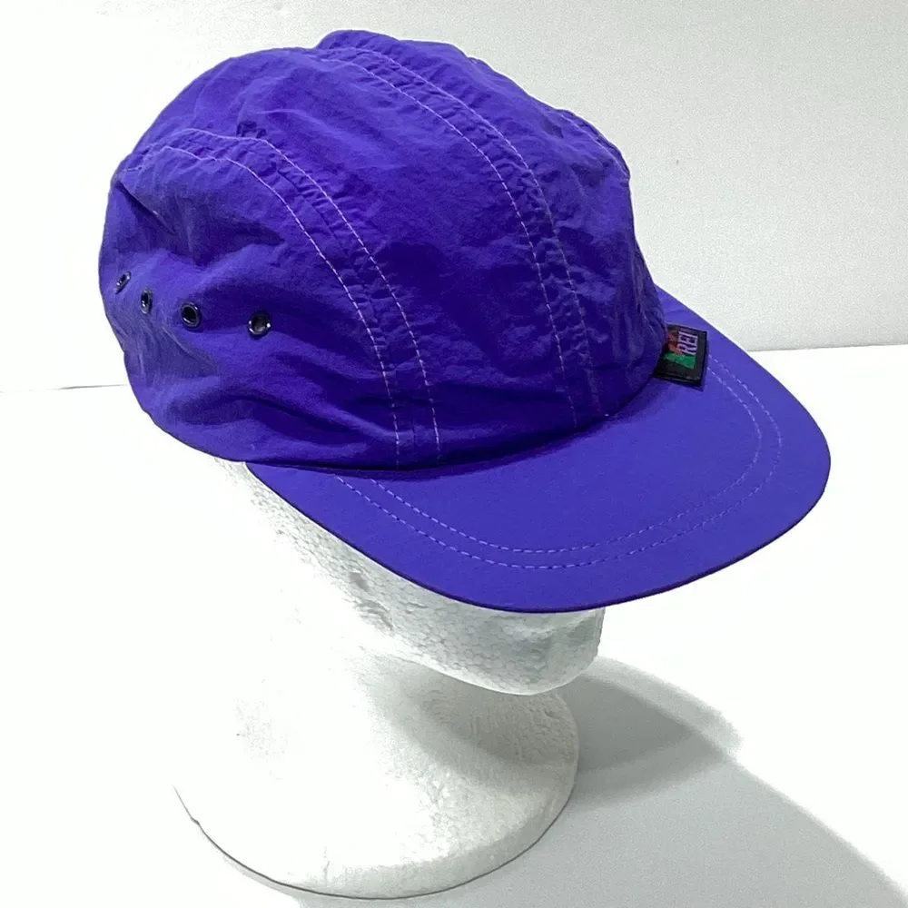Vintage REI Purple and Teal Nylon Athletic Hat Boys Made In USA